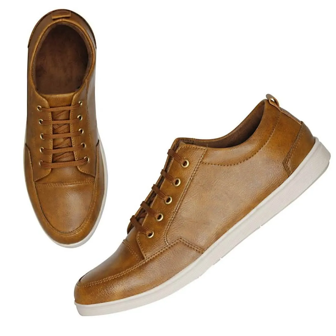 Men's Tan Brown Fashionable Synthetic Trainers