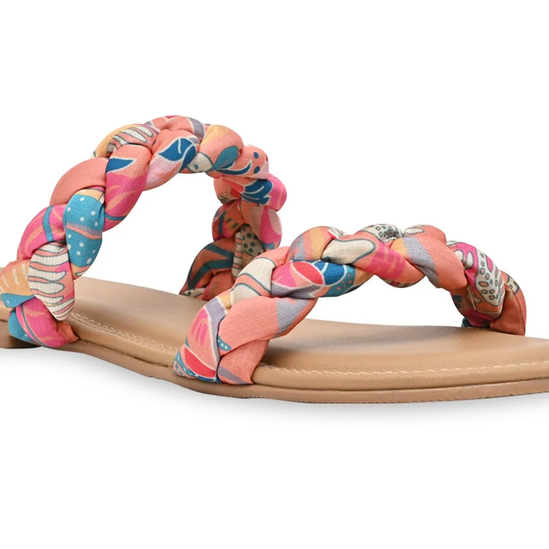 Multi Fabric Two Strap Flat