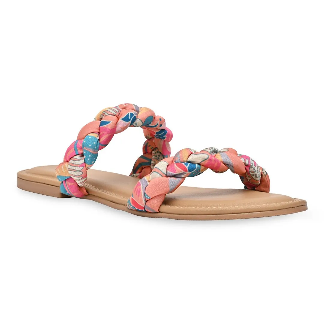 Multi Fabric Two Strap Flat