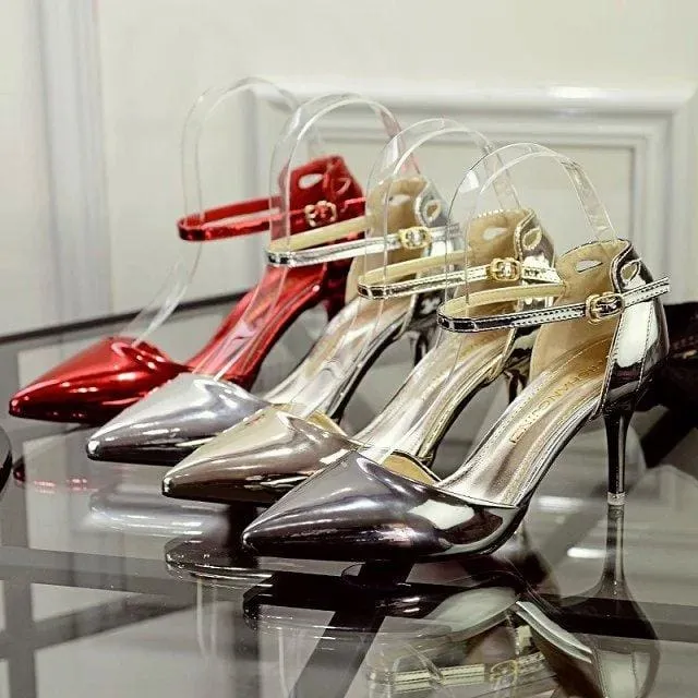 Pointed Toe Ankle Buckle Sexy Lady Pumps