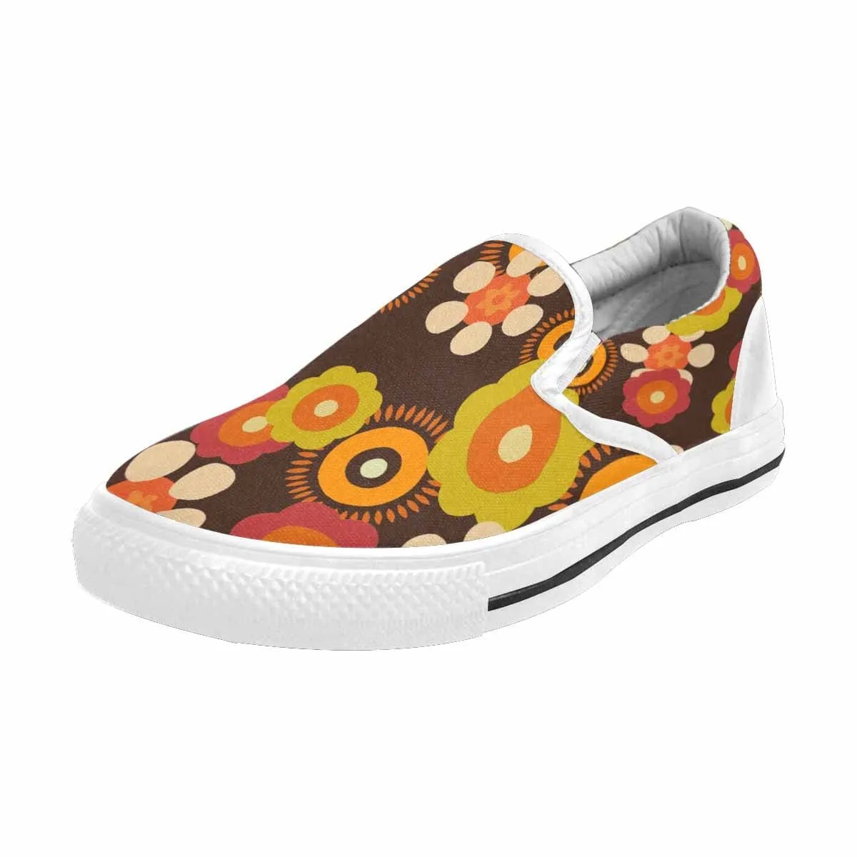 Retro 70s Flower Power Women's Slip-on Canvas Shoes