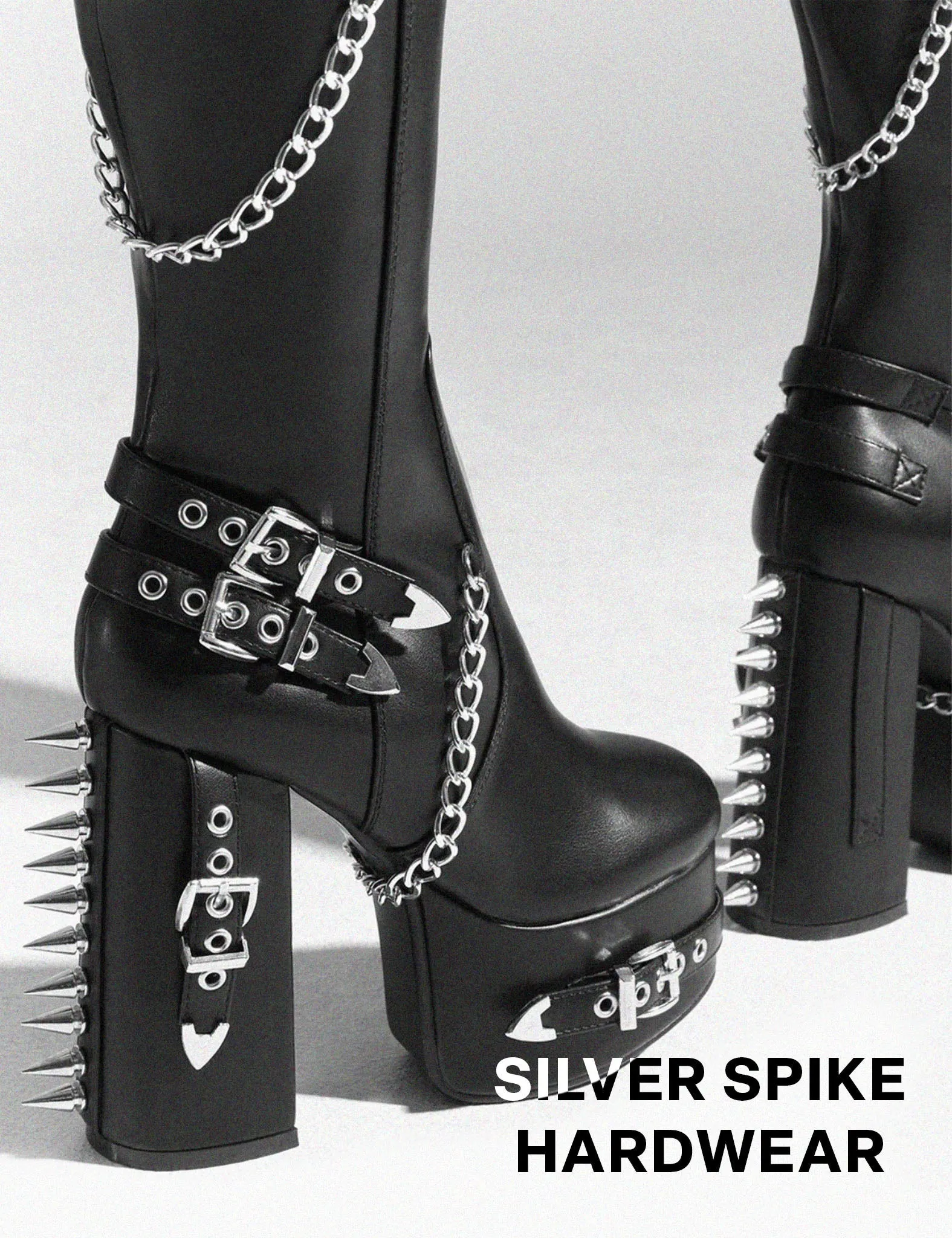 Scream Wide Calf Platform Thigh High Boots