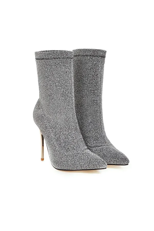 Stylish Chic Glitter Stiletto Pointed Boots