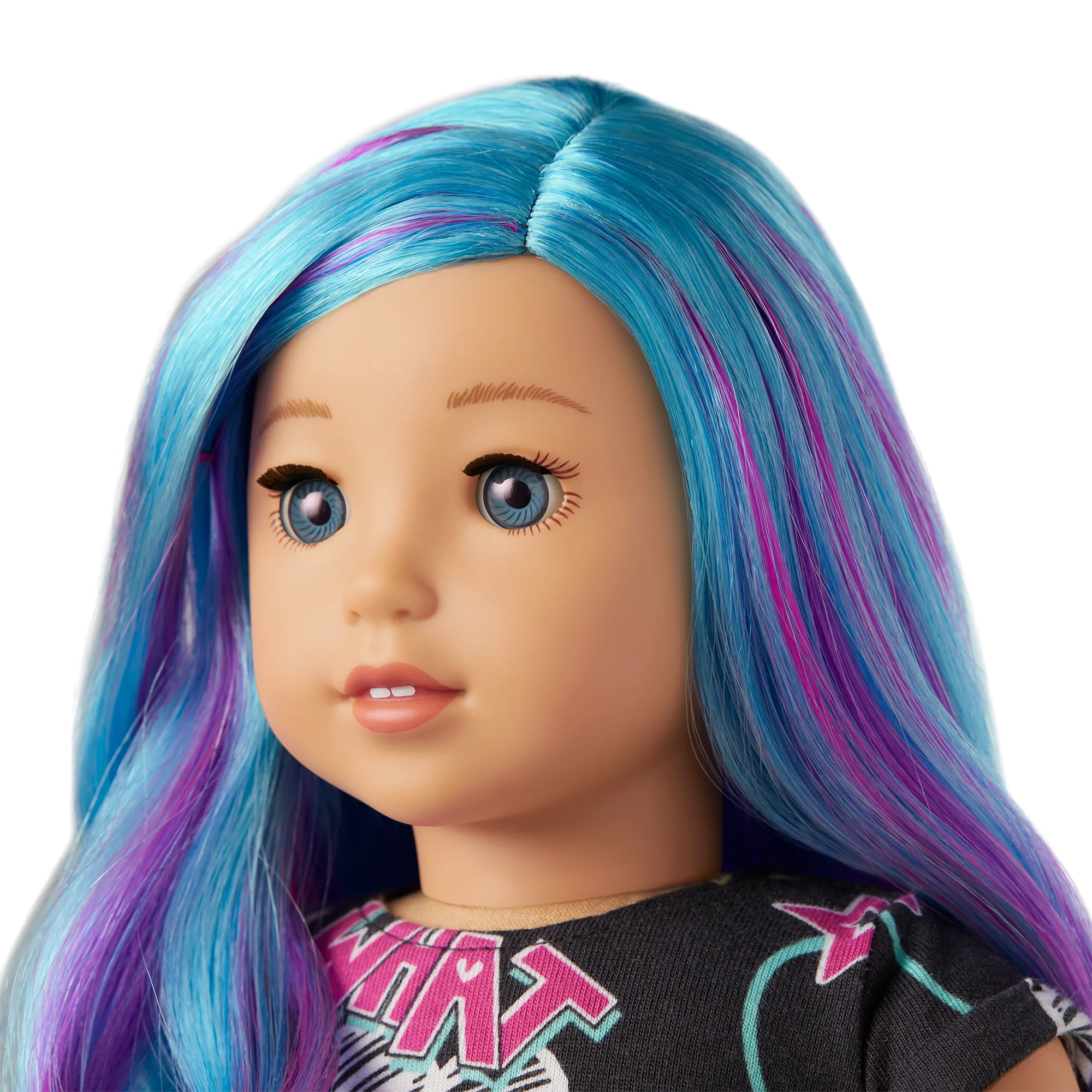Truly Me™ 18-inch Doll #119 with wavy blue-and-purple hair