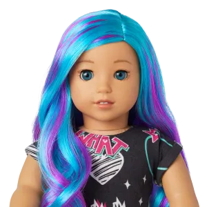 Truly Me™ 18-inch Doll #119 with wavy blue-and-purple hair