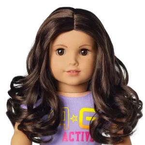 Truly Me™ 18-inch Doll #121 with curly dark-brown hair