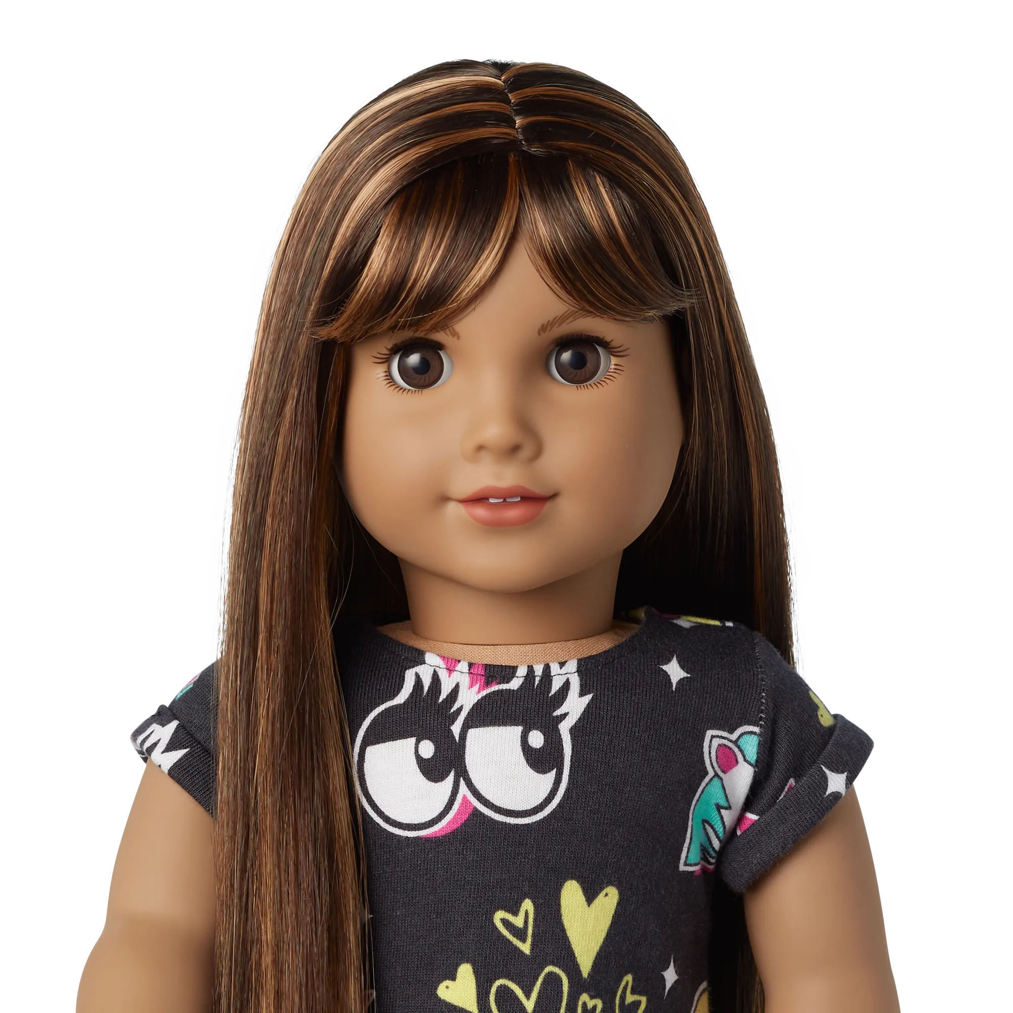 Truly Me™ 18-inch Doll #122 with straight dark-brown hair