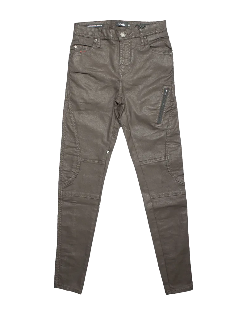 Vialli Luca Ultra Skinny Fit Choc Wax