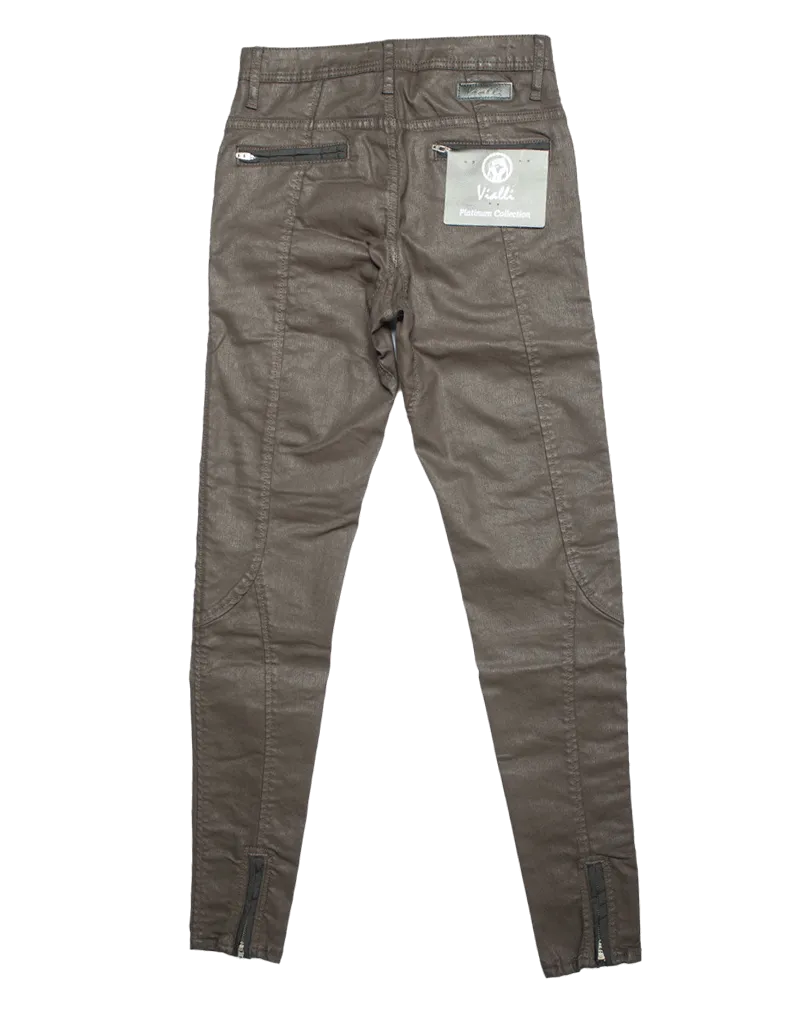 Vialli Luca Ultra Skinny Fit Choc Wax