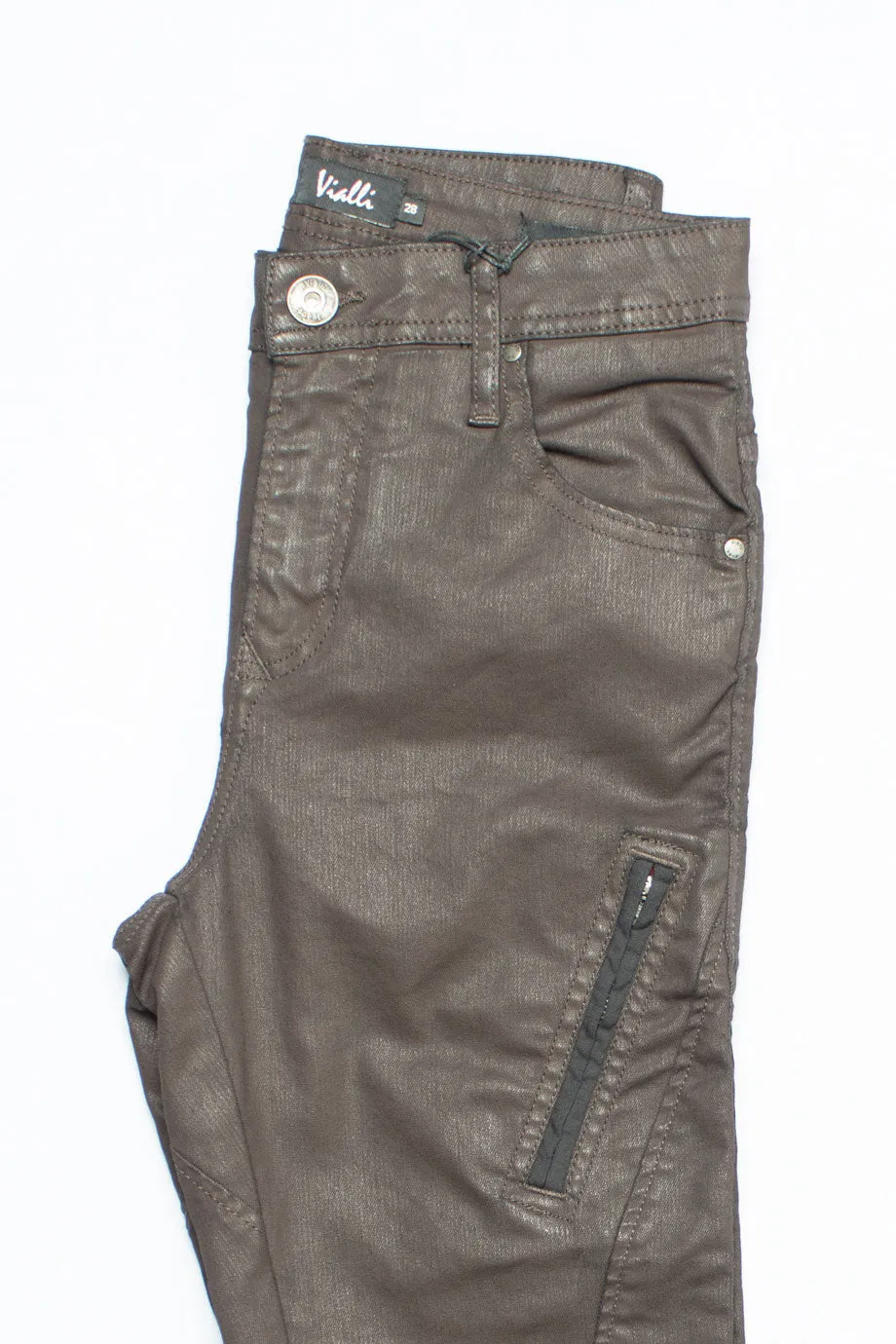 Vialli Luca Ultra Skinny Fit Choc Wax