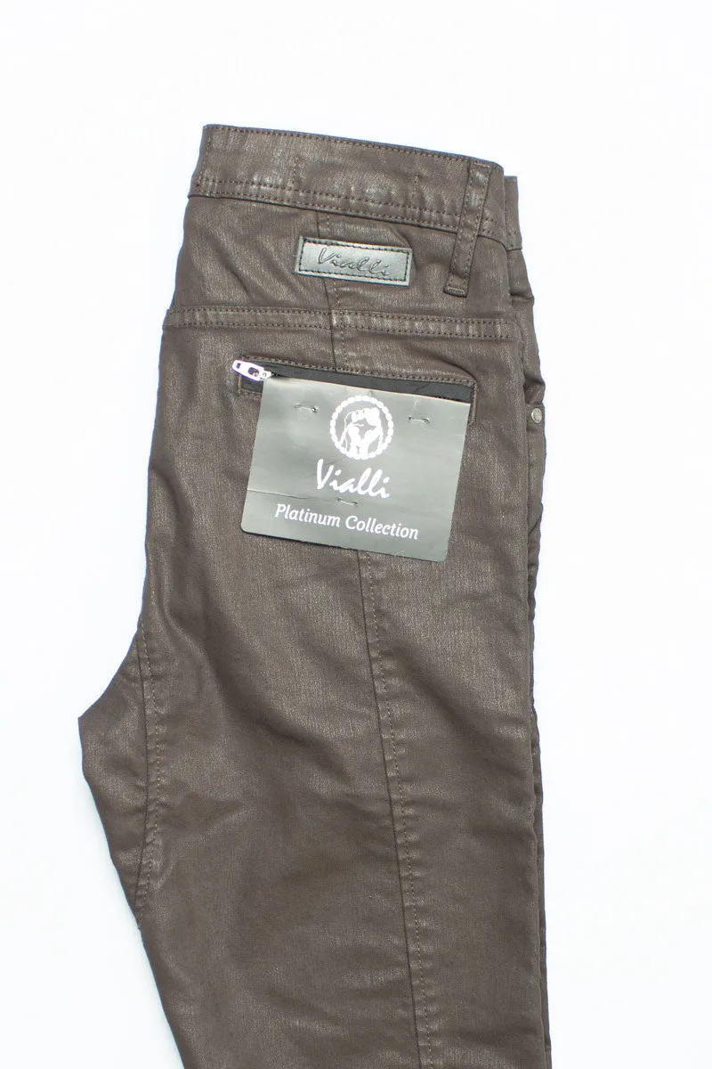Vialli Luca Ultra Skinny Fit Choc Wax