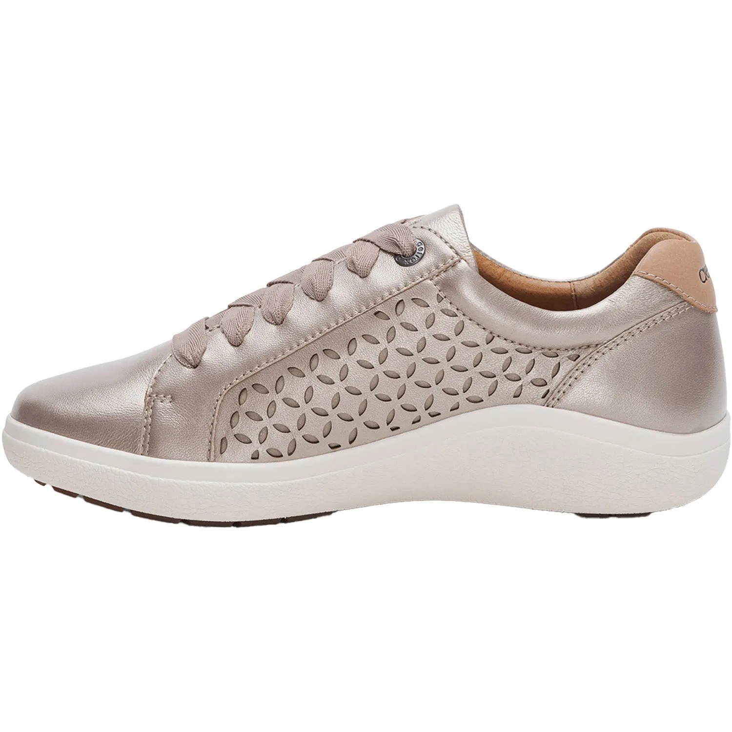 Women's Aetrex Courtney White Gold Cutout Leather