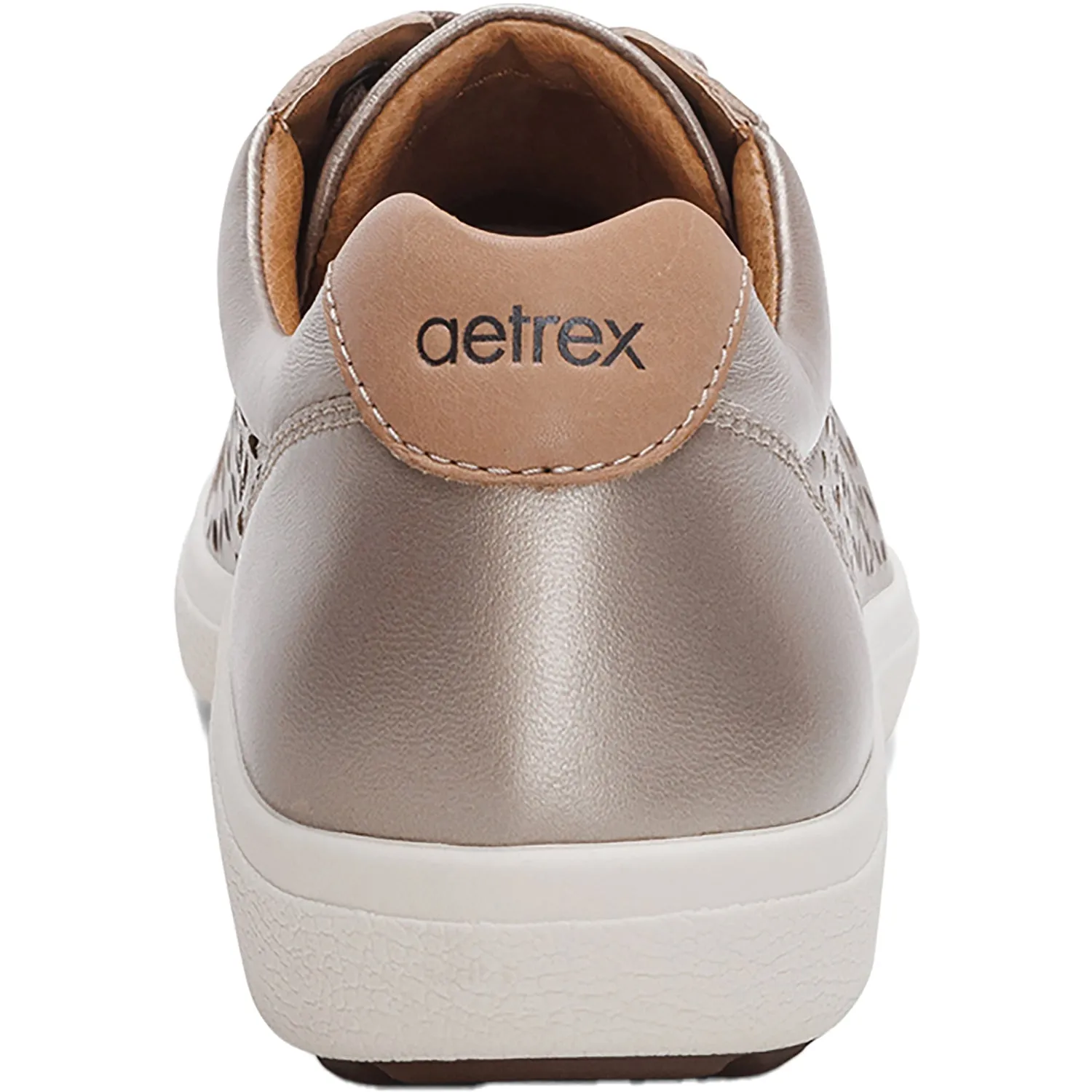Women's Aetrex Courtney White Gold Cutout Leather