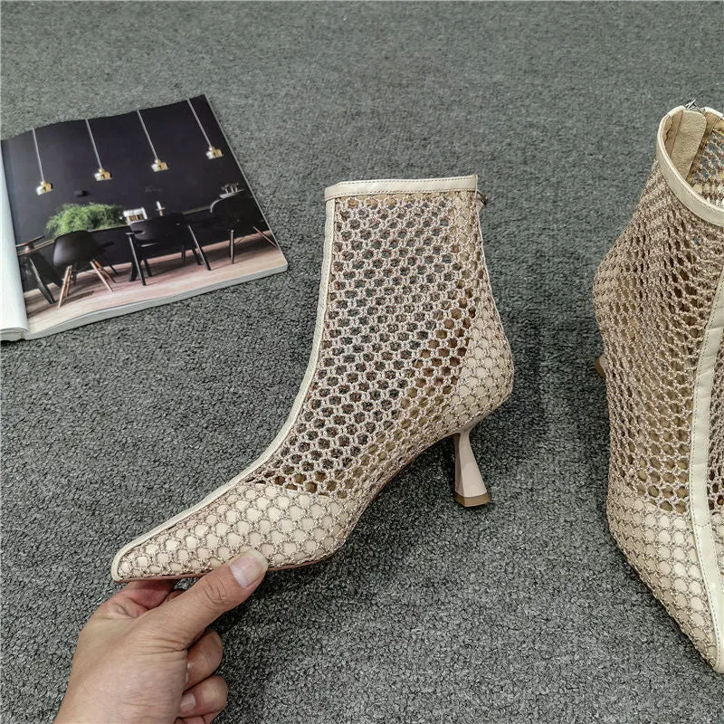 Women's Hollow Pointed High Heels Mesh Breathable Stiletto women shoes