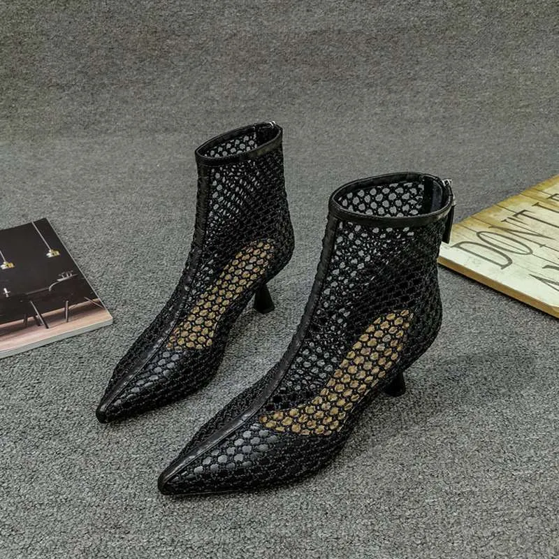 Women's Hollow Pointed High Heels Mesh Breathable Stiletto women shoes