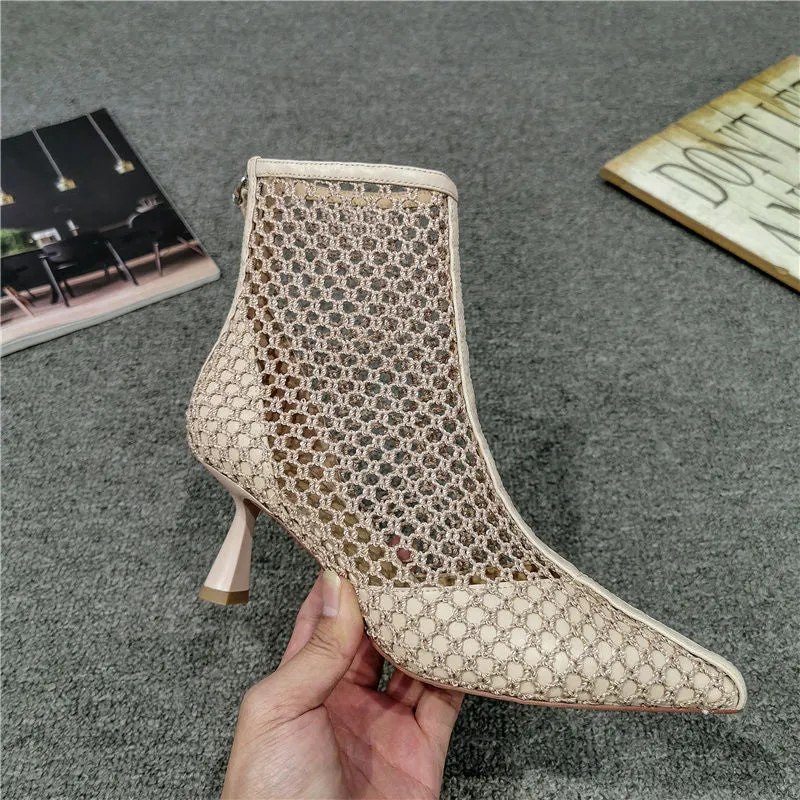 Women's Hollow Pointed High Heels Mesh Breathable Stiletto women shoes